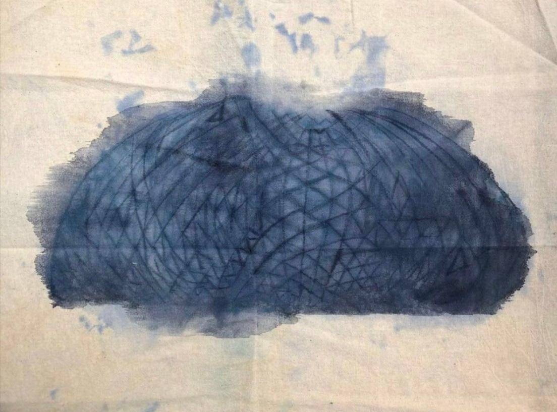 9 Banafsheh Ahmadzadeh Untitled Contrast Acrylic and Ink and Monoprint on Fabric 65x88 Cm 1403(2024)